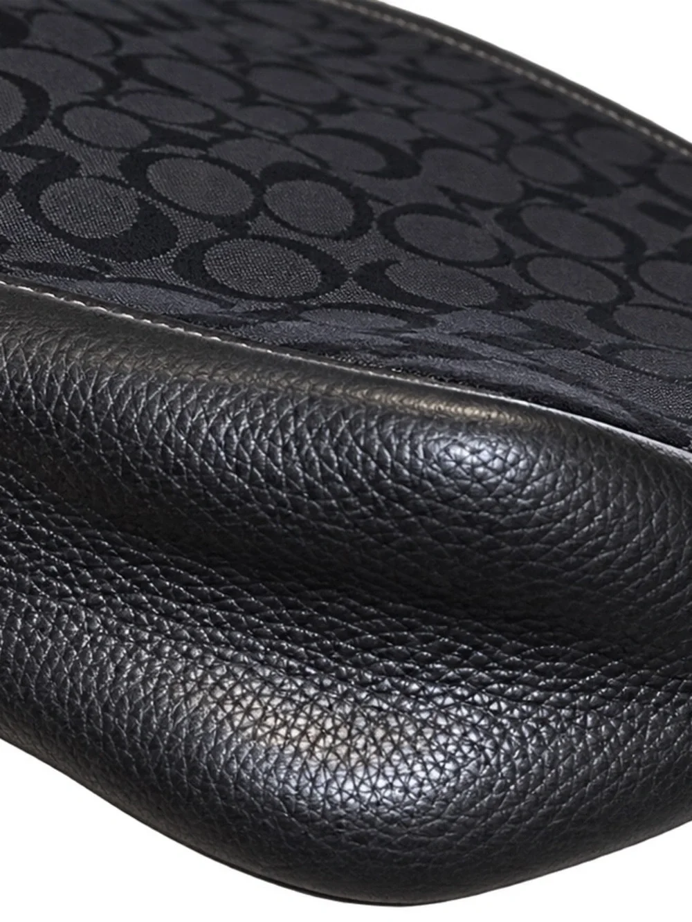 Coach Park Signature Hobo F23279 Black Jacquard Leather Shoulder Bag EUC